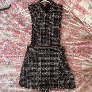 Zara tweed high neck pant jumpsuit worn once perfect condition